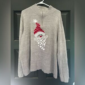 NorthStyle 3X Gray Santa Sweater